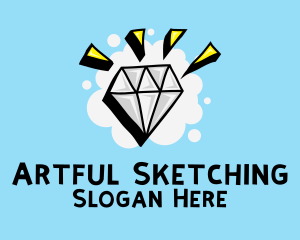 Shiny Diamond Doodle  logo design