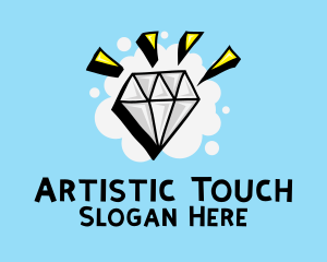 Shiny Diamond Doodle  logo design