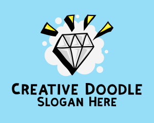 Shiny Diamond Doodle  logo design