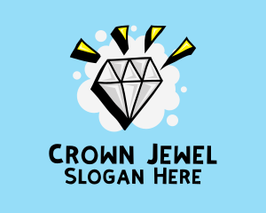 Shiny Diamond Doodle  logo design