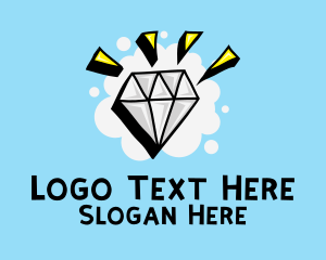 Illustration - Shiny Diamond Doodle logo design