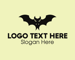 Spooky - Fangs Vampire Bat logo design