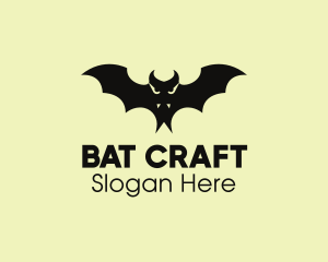 Bat - Fangs Vampire Bat logo design