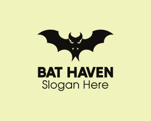 Bat - Fangs Vampire Bat logo design