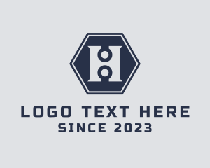 Utility Man - Hexagon Industrial Letter H logo design