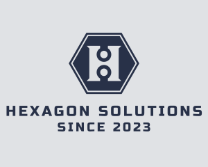 Hexagon Industrial Letter H logo design