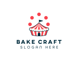 Circus Juggle Cupcake logo design