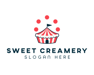 Circus Juggle Cupcake logo design