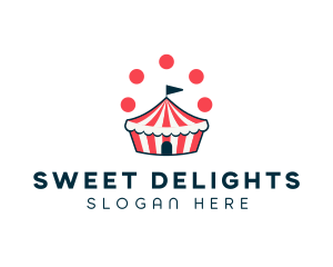 Circus Juggle Cupcake logo design