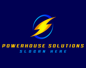 Strength - Thunderbolt Power Lightning logo design