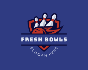 Bowling Ball Pin Fire Team logo design