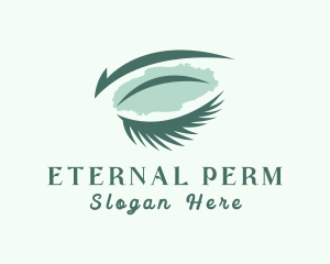 Perm - Natural Watercolor Eyelash logo design