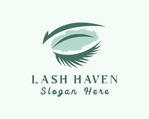 Natural Watercolor Eyelash logo design