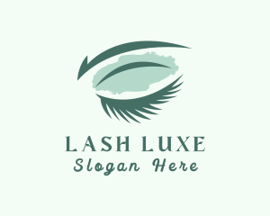 Natural Watercolor Eyelash logo design