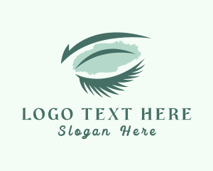 Threading - Natural Watercolor Eyelash logo design