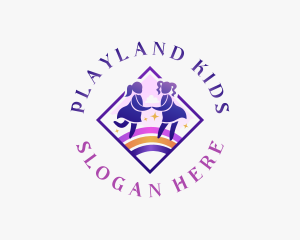 Children Rainbow Daycare logo design