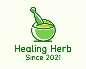 Mortar & Pestle Herb logo design