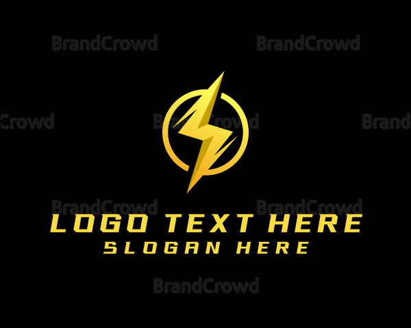 Golden Lighting Bolt Flash Logo