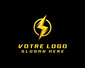 Electrical - Golden Lighting Bolt Flash logo design