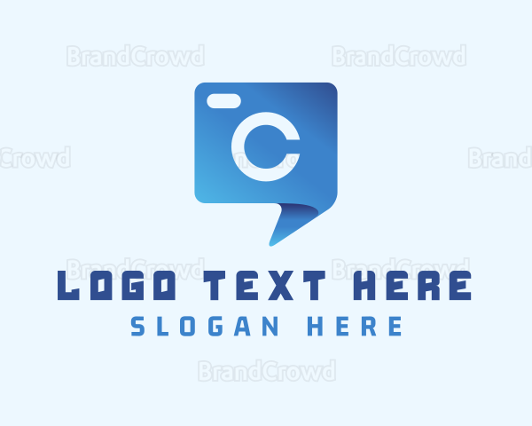 Blue Camera Letter C Logo