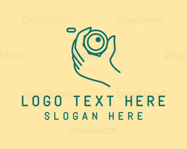 Camera Lens Hand Logo