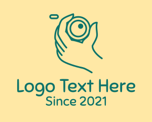 Photo Booth - Camera Lens Hand logo design
