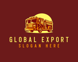 Export - Retro Fire Truck logo design