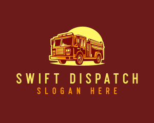 Dispatch - Retro Fire Truck logo design