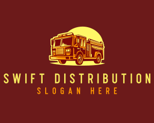 Distribution - Retro Fire Truck logo design