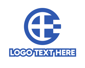 Greece - Round Greece Flag Letter E logo design