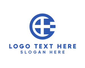 Nationality - Round Greece Flag Letter E logo design