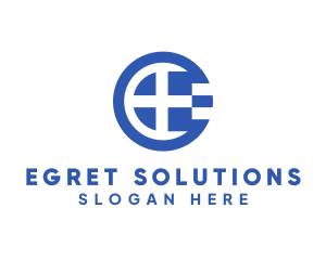 Round Greece Flag Letter E logo design