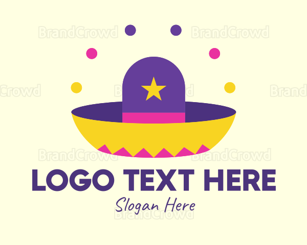 Colorful Mexican Hat Logo