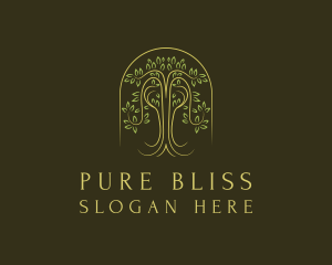 Gold Nature Tree logo design