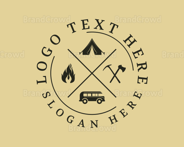 Camping Trip Adventure Logo