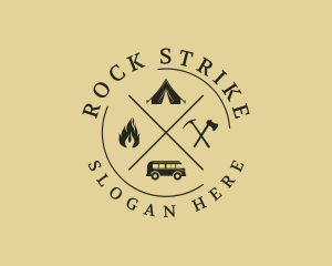 Pickaxe - Camping Trip Adventure logo design