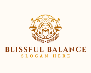 Woman Justice Scales logo design