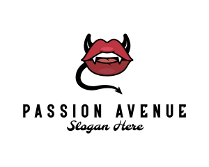 Passion - Evil Erotic Lips logo design