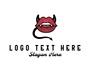 Lipstick - Evil Erotic Lips logo design