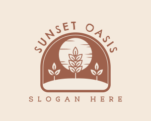 Sunset Plant Crop logo design