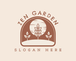 Sunset Plant Crop logo design