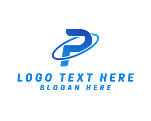 Gradient Orbit Letter P logo design