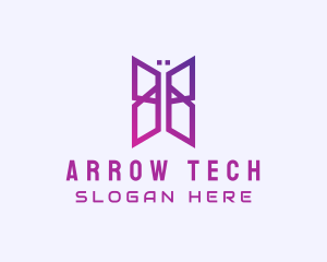 Gradient Tech Butterfly logo design