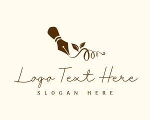 Fountain Pen - Editor Writer Pen logo design