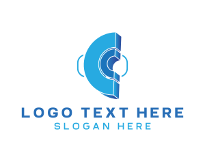 Modern - 3D Letter C Curve logo design