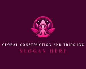 Praying - Feminine Lotus Yoga logo design