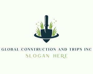 Landscaper - Shovel Grass Gardening logo design