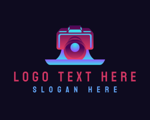 Vlogging - Film Camera Lens logo design