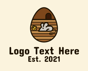Wooden - Brown Mouse Egg logo design