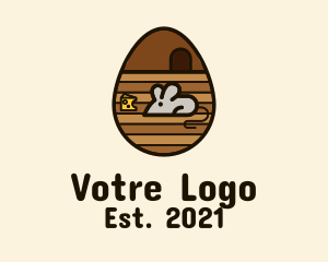 Hamster - Brown Mouse Egg logo design